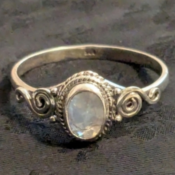 925 Sterling Silver Jewelry - New 925 Solid Sterling Silver Natural Rainbow Moonstone Ring Size 11